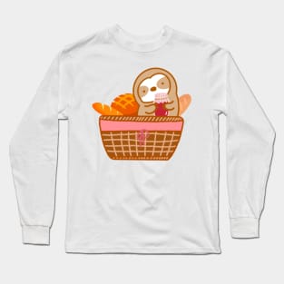 Cute Bread and Jam Sloth Long Sleeve T-Shirt